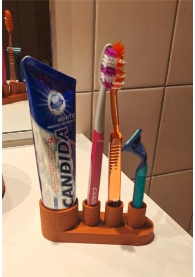 Modern Diş Fırçalık Ve Macunluk Kahverengi