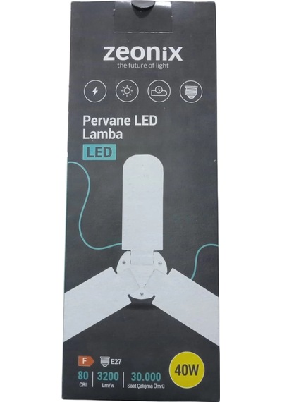 Zeonix 40w 3 Kanatlı Pervane Ampul ANTRASİT
