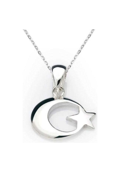 Casera's Gümüş Ay Yıldız Bayrak Kolye Csr2181618 Gümüş