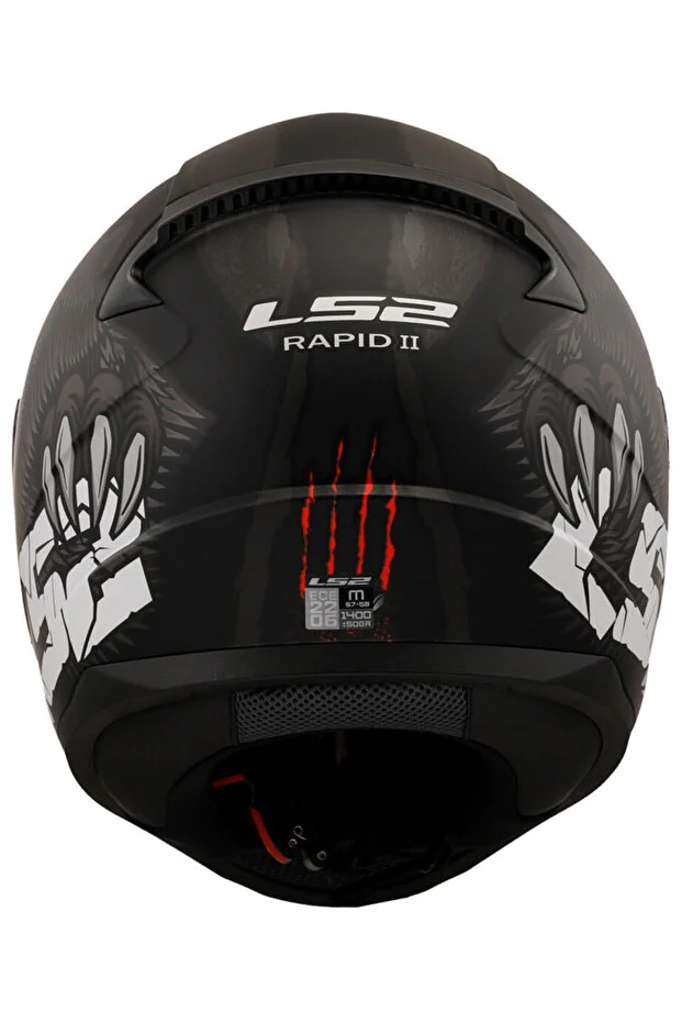 Rapid 2 Clawn Fullface Motosiklet Kaskı Siyah Kırmızı