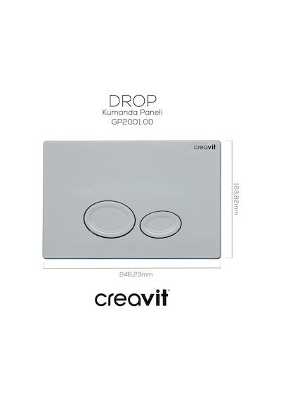 Creavit Drop Beyaz Kumanda Paneli  GP2001.00 Beyaz