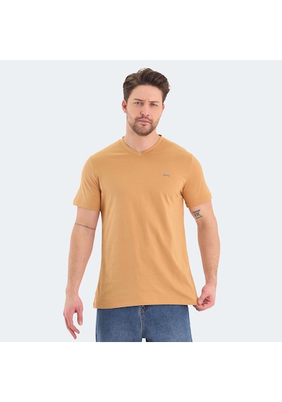 Slazenger RIVALDO Erkek V Yaka Hardal Tişört