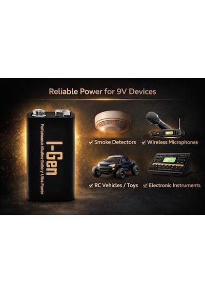 I-gen Batteries 6lr61 Ultra Alkalin 9 Volt Pil 9v Kare Pil 1, 9 Volt Tekli