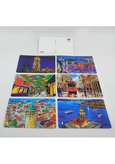 Giftsturkiye Kartpostal İstanbul Yılbaşı Hediye 6'lı Set