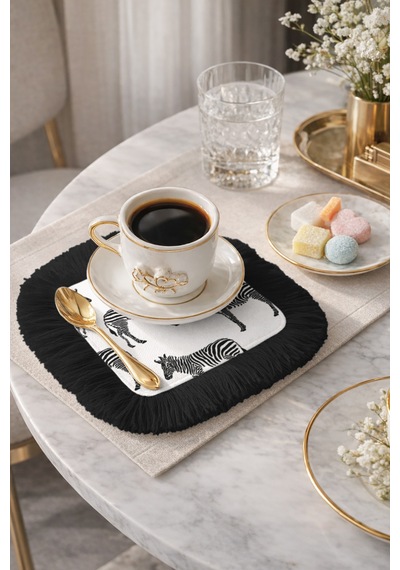 Zebra Motifli Lüks Saçaklı Sunum Peçetesi - Safari Temalı Bohem Siyah Kenarlı Bardak Altlığı Mendil Gece Krem Bej Zebra Motifli Lüks Saçaklı Sunum Peçetesi - Safari Temalı Bohem Siyah Kenarlı Bardak Altlığı Mendil Gece Krem Bej