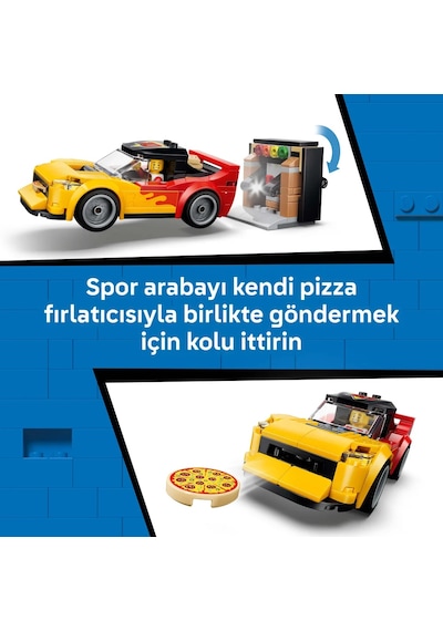 LEGO® City Araçlarla Pizza Dağıtım Deneyimi 60496 - 6 Yaş ve Üzeri Çocuklar için 4 Minifigür İçeren Oyuncak Yapım Seti (494 Parça)
