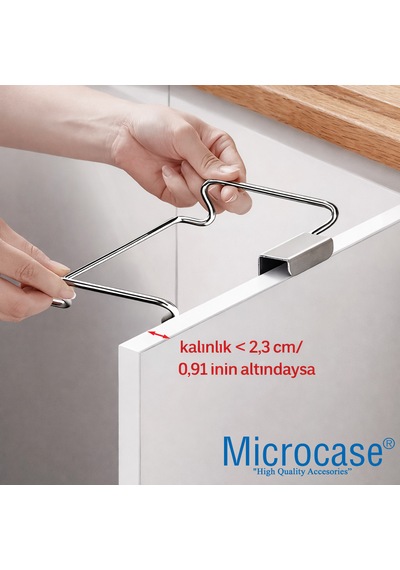 Microcase Mutfak Dolabına Monte Çok Amaçlı Çöp Poşeti Askılığı 2 Adet Al5444 Gümüş