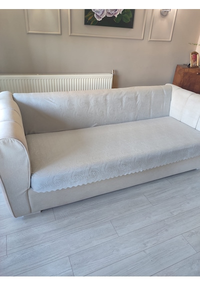 Koltuk Örtüsü Kaymaz 170x210 Gofreli Açık Gri