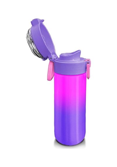 Coral High Kids Mor Renk Geçişli Desenli Pipetli Ve Direkt İçim Çelik Termos 500 Ml 31963 Mor - Yavruağzı