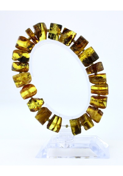 Kehribar Bileklik Amorf Tasarım Ambergold Blk23-140 Çok Renkli