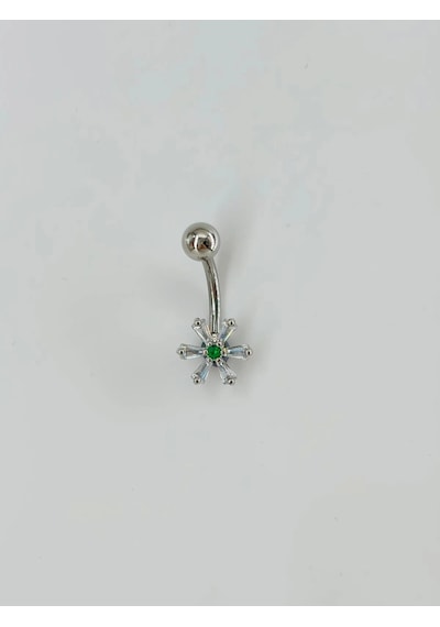 Çiçek Detaylı Göbek Piercing Çok Renkli 96336545