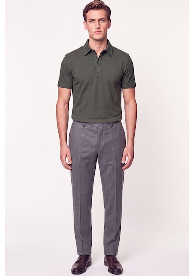 Efor Slim Fit Pamuklu Kıvrılmaz Polo Yaka Haki Tişört Ts 928