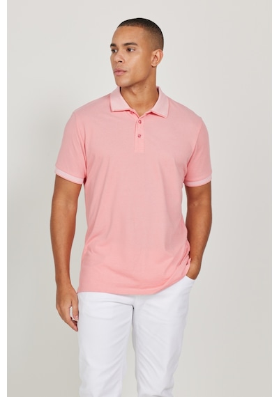 AC&Co / Altınyıldız Classics 4A4820200047PBY3XL Düğmeli Polo Yaka Cepsiz Slim Fit Erkek Tişört Pembe - Beyaz AC&Co / Altınyıldız Classics 4A4820200047PBY3XL Düğmeli Polo Yaka Cepsiz Slim Fit Erkek Tişört Pembe - Beyaz