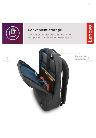 Lenovo 400 Kablosuz Mouse Gy50r91293 + Lenovo B210 4x40t84058 15.6" Laptop Sırt Çantası Gri Gri - Siyah