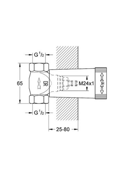 Grohe Gizli Taharet Ankastre Stop Valf İç Gövde 1/2" - 29811000