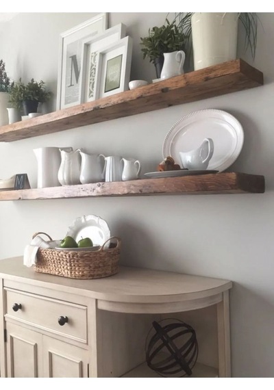 Dekoratif Yüzen Ahşap Raf 2'li 100x20x4 Cm Gizli Monte Demir Aparatı Ile Göndermekteyiz Bej