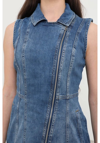 Banny Jeans Kadın Fermuarlı Jean Elbise Mavi