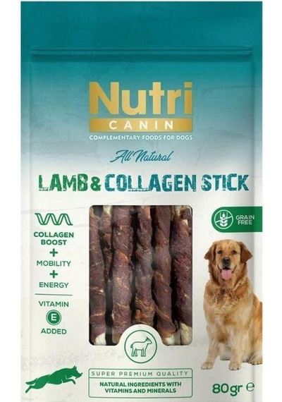 Nutri Canin Collagen Stick Kuzu Eti Sargılı Kemik Köpek Ödülü 80 Gr