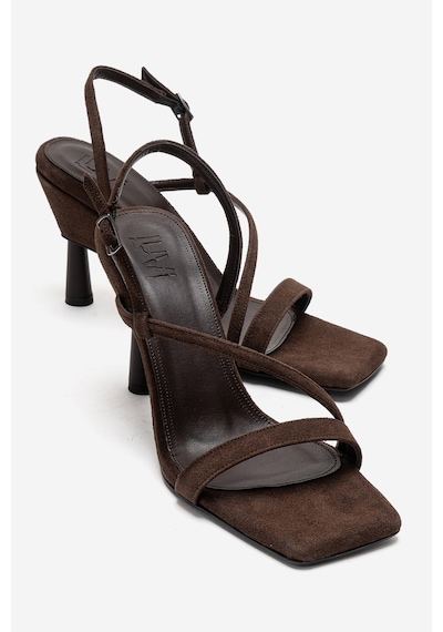 Luvishoes Jolene Kahverengi Süet Kadın Topuklu Ayakkabı