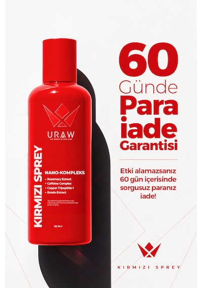Uraw Yoğun Bakım ve Hızlı Uzama Desteği Kırmızı Sprey 4’lü Set