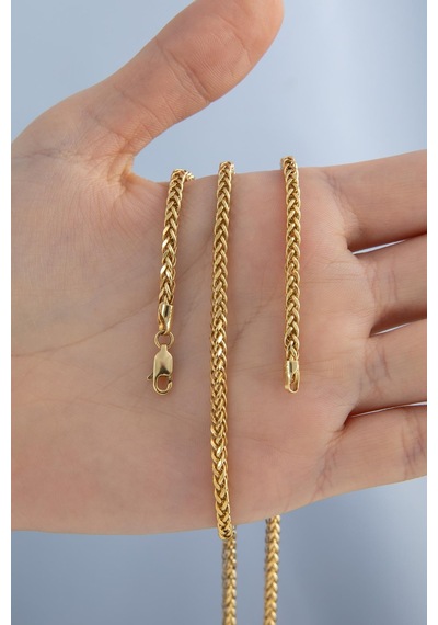 14 Ayar Altın Kare Tondo Kolye 2.55 Mm Sarı Altın