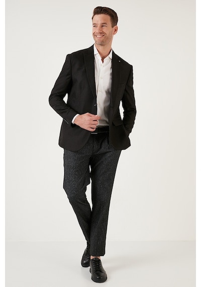 Buratti 6 Drop Çift Yırtmaçlı Slim Fit Blazer Erkek Ceket 659001 Siyah Buratti 6 Drop Çift Yırtmaçlı Slim Fit Blazer Erkek Ceket 659001 Siyah