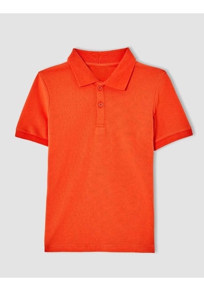 Waynap Unisex Lakos Polo Yaka Okul Tshirt Turuncu