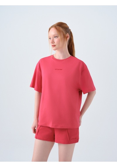 Oversize Kadın Tshirt K.kol Kırmızı