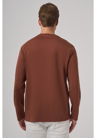 Morven Erkek Kiremit Trend Bisiklet Yaka Rayon Sweatshirt 26ks063005460 Kiremit