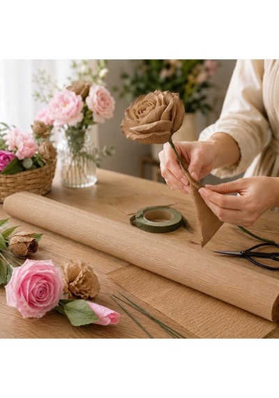 Çiçekçi Krapon Kağıdı 120 G, Kraft Yerli Ürün -50 Cm X 200 Cm, Ç