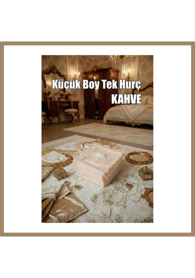 Kahveci.store Çeyizlik Küçük Tek Hurç Çiçekli, Kadife Tek Hurç Çeyizlik Dantelli Hurç, Küçük Boy Hurç 22 Çok Renkli
