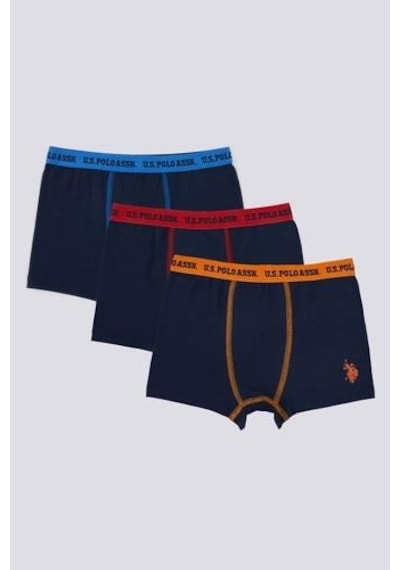 U.S. Polo Assn. U.s Polo Erkek Çocuk Boxer 3'lü Takım Mavi