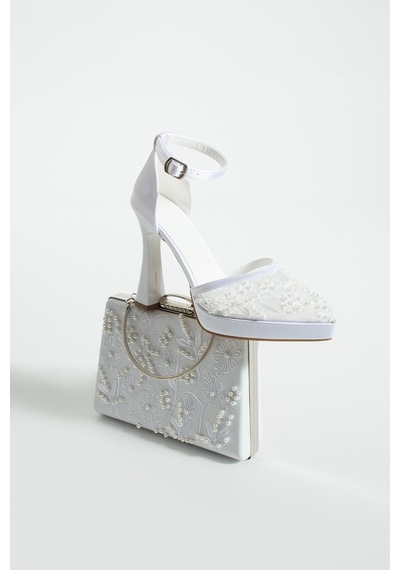 Dabab Shoes Pearly Beyaz Ayakkabı Çanta Kombin Platformlu 11cm Topuklu İncili Bantlı Abiye Ayakkabı Çanta Seti Beyaz Kombin Dabab Shoes Pearly Beyaz Ayakkabı Çanta Kombin Platformlu 11cm Topuklu İncili Bantlı Abiye Ayakkabı Çanta Seti Beyaz Kombin