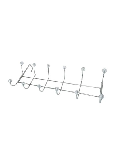 Metal Kapı Üstü Askılık, Krom Kaplama, 12 Kancalı, Gümüş Renk 7/8 Yaş