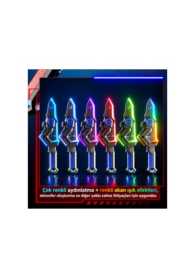 Oyuncak Balta 86 Cm 2'si 1 Arada Rgb Işıklı Sesli Şarjlı Buhar Püskürtmeli Çok Renkli