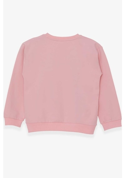 Kız Çocuk Sweatshirt Pullu Baskılı Pudra (9-14 Yaş)