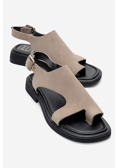 Luvishoes Burley Vizon Süet Hakiki Deri Parmak Arası Kadın Sandalet