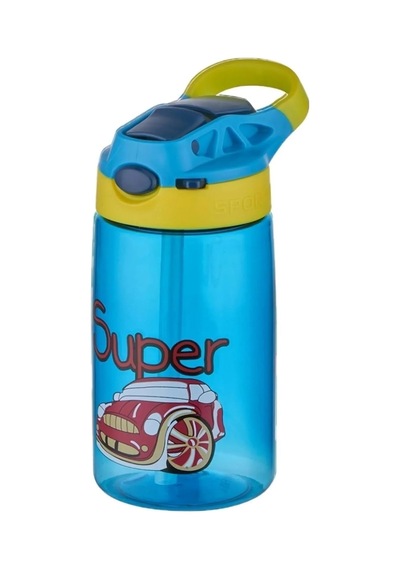 Diller 500ml Pipetli Desenli Tritan Çocuk Su Matarası Mavi Diğer