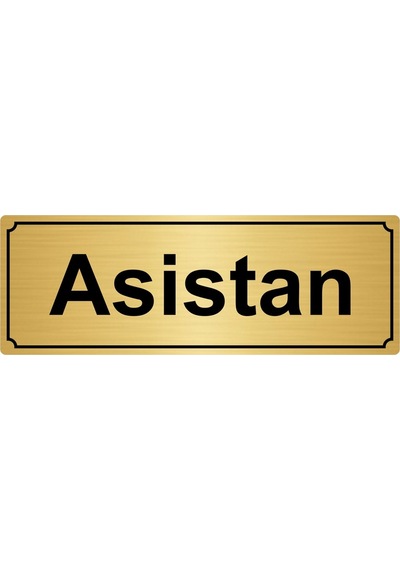 Asistan Yönlendirme Levhası 7Cmx20Cm Altın Renk Metal