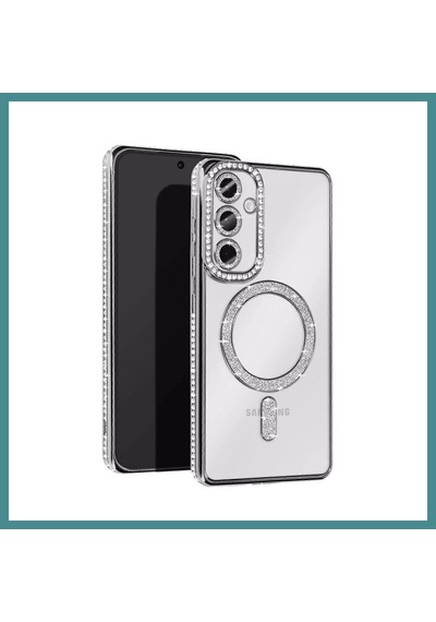 Trendexa Samsung Galaxy A25 5g Uyumlu Joke Simli Magneticsafe Kılıf - Gümüş Mac