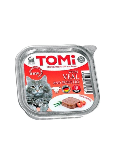 Tomi Dana Etli ve Kümes Hayvanlı Pate Yetişkin Kedi Yaş Maması 100 G