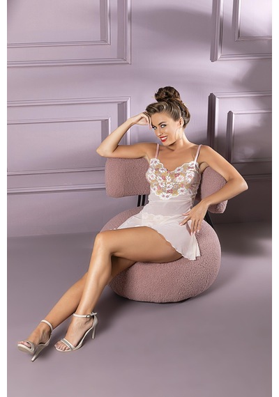 Moon Wear Transparan Mini Boy Babydoll Ve String Takım Brf32042 Somon
