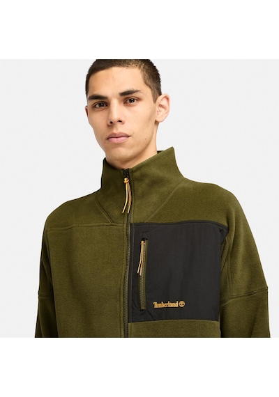 Timberland Polartec Mix Media Full Zip Fleece Erkek Yeşil Ceket
