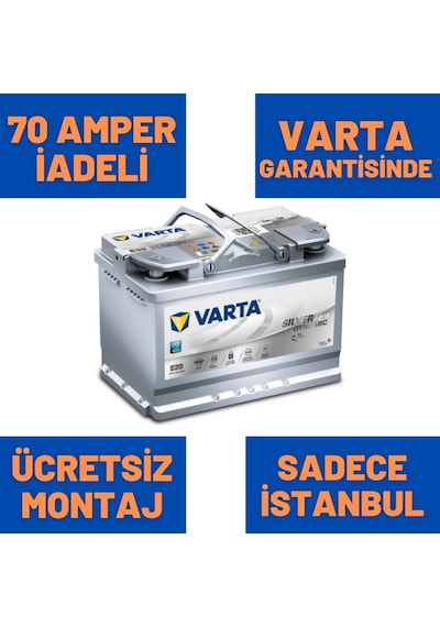 12V 70 Ah 70 Amper Agm Varta Akü E39 Start 760A+471678661