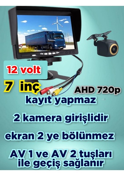 7'' Qled Ips Ekran Ve 1 Adet Ahd 720p Balık Gözü Kamera 12v
