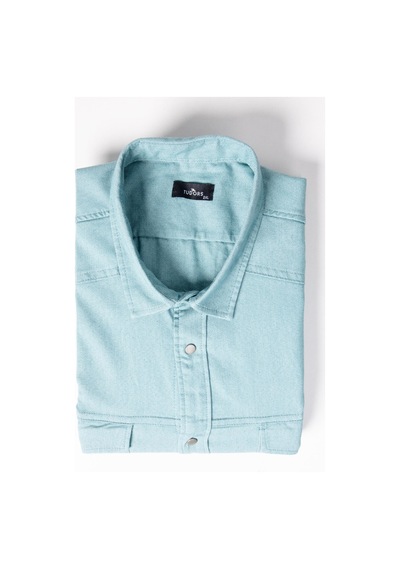 Tudors Büyük Beden Yıkamalı Çift Cepli Armürlü Denim Mint Erkek Gömlek-29643-mint Yeşili Mint Tudors Büyük Beden Yıkamalı Çift Cepli Armürlü Denim Mint Erkek Gömlek-29643-mint Yeşili Mint