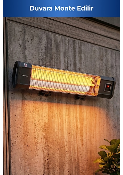 Glow Uzaktan Kumandalı Karbon Infrared Isıtıcı 2500w Duvar Tipi Teras Balkon 5963