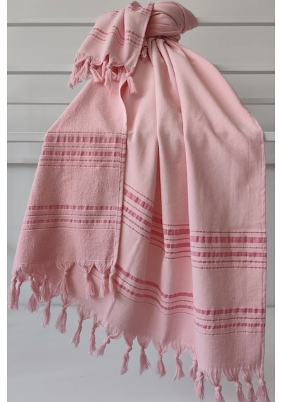 Tek Yüzlü Pamuk Havlu Peştemal - Pembe Pembe