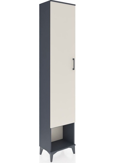 Arges Dolap 2 Raflı Tek Kapaklı Tek Askılı 44x30x221 Antrasit-aytaşı Antrasit