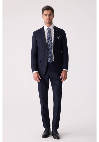 Erkek Lacivert Slim Fit Takım Elbise